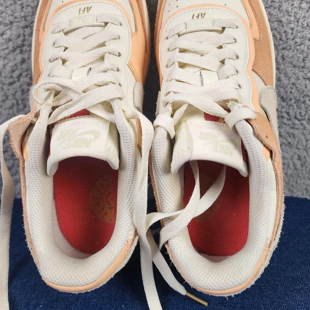 Nike Women9s Air Force 1 Shadow Sneakers in Peach & Cream